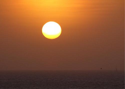 Carthagène, soleil couchant sur la mer des Caraïbes